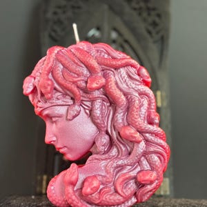 Medusa Candle | Pillar Wax Candle | Decor Candle | Gothic Candle | Goth Decor | Unscented Candle | Dark Academia