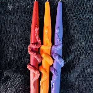 9” Snake Pillar Wax Taper Candle | Halloween Candle | Snake Candle | Snake Decor | Spooky Szn Candle | Fall Candle | Free Shipping