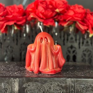 Ghost Candle | Fall Candle | Halloween Candle | Scented | Pillar Wax Candle | Decor Candle | Gothic Candle | Goth Decor |  Dark Academiac