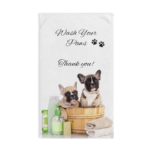 French Bulldog Pups Hand Towel