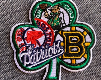 Boston Multi-team shamrock applique patch