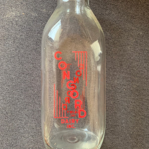 Vintage Concord Dairy Inc.—Quart milk bottle—Concord, New Hampshire