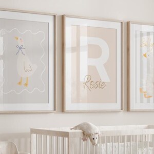 Personalized Silly Goose Nursery Wall Art | Custom Baby Name Print | Funny Animal Kids Room Decor | Baby Shower Gift | Digital Download