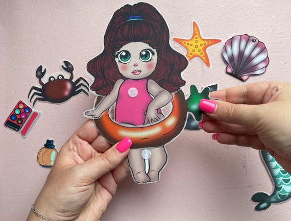 mermaid dress up set paper Magnetic Dress Up Dolls main image 0