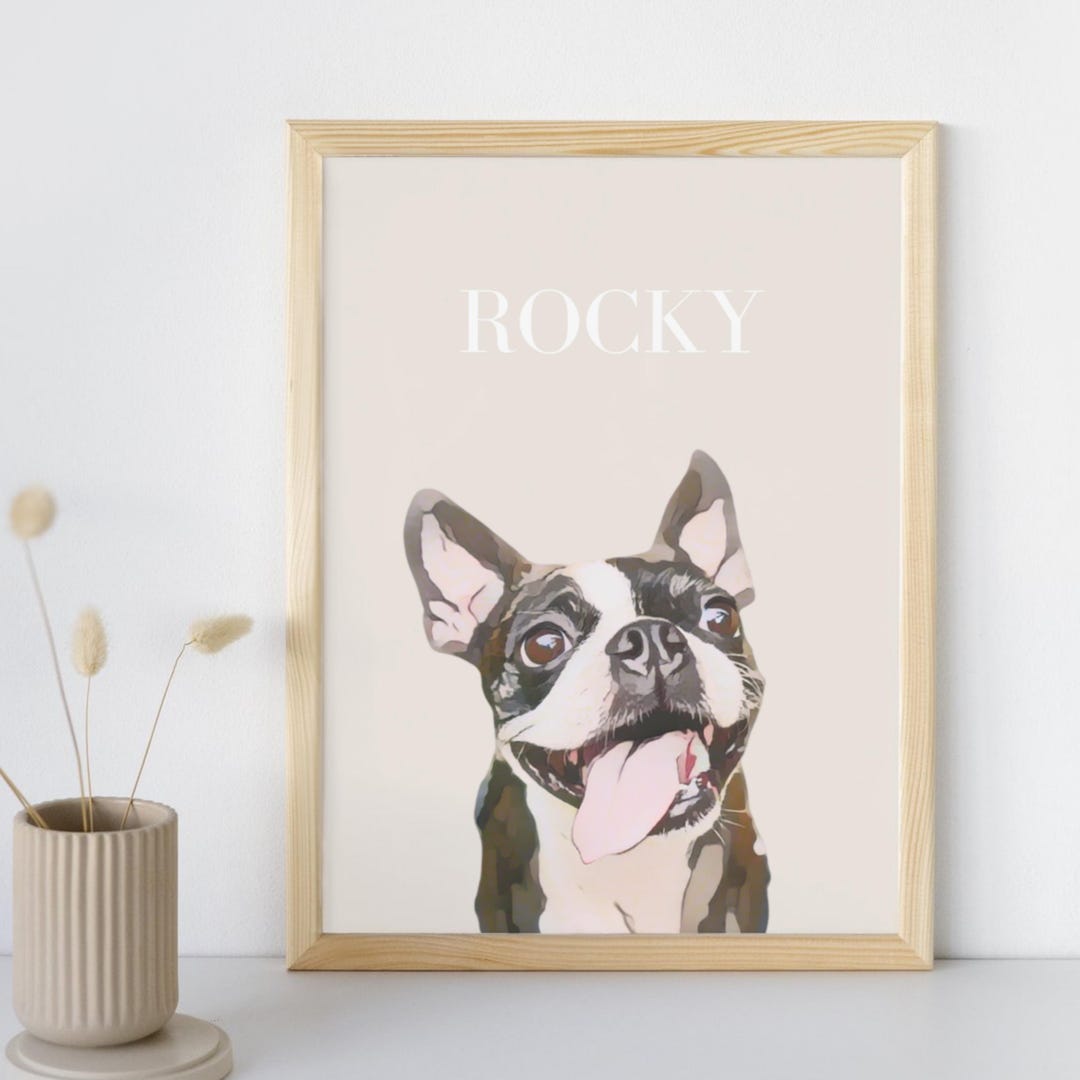 Custom Pet Portrait | Hand Illustrated Pet Drawing From Photo ...