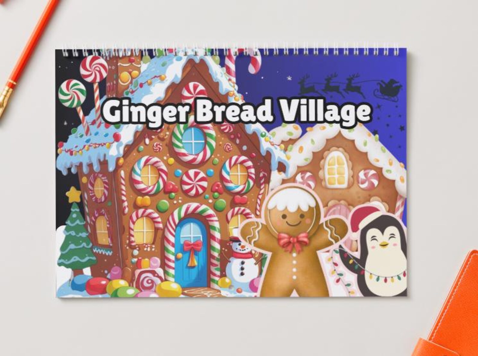 Gingerbread Village Felt Pattern: Christmas Playhouse Template (PDF ...