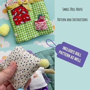 Doll House Quiet Book Doll and Accessories Pattern Digital Pattern Template Felt Book