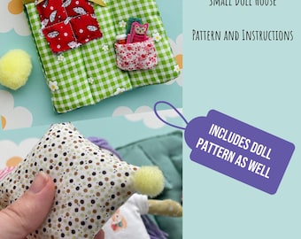 Doll House Quiet Book Pattern, Felt Doll & Accessories (Digital Pattern)