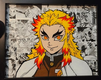 Hand Painted Demon Slayer Tengen Uzui Manga Anime Art - Etsy