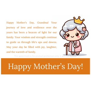 Moederdag wenskaart voor oma, gelukkige Moederdag kaart voor senior grootmoeder, hartverwarmend Moederdag cadeau voor overgrootmoeder