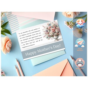 Mother&#39;s Day Greeting Card from Husband, Elegant Design Mother&#39;s Day Gift for Wife, Classy Mother&#39;s Day Greeting Card for Wife from Husband