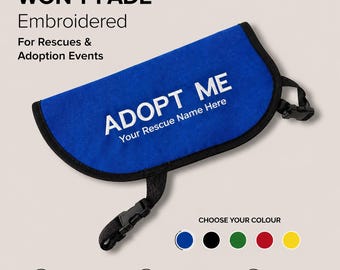 Custom Dog Jacket – Embroidered “Adopt Me” Style Rescue Vest, Personalized Shelter Name Dog Coat