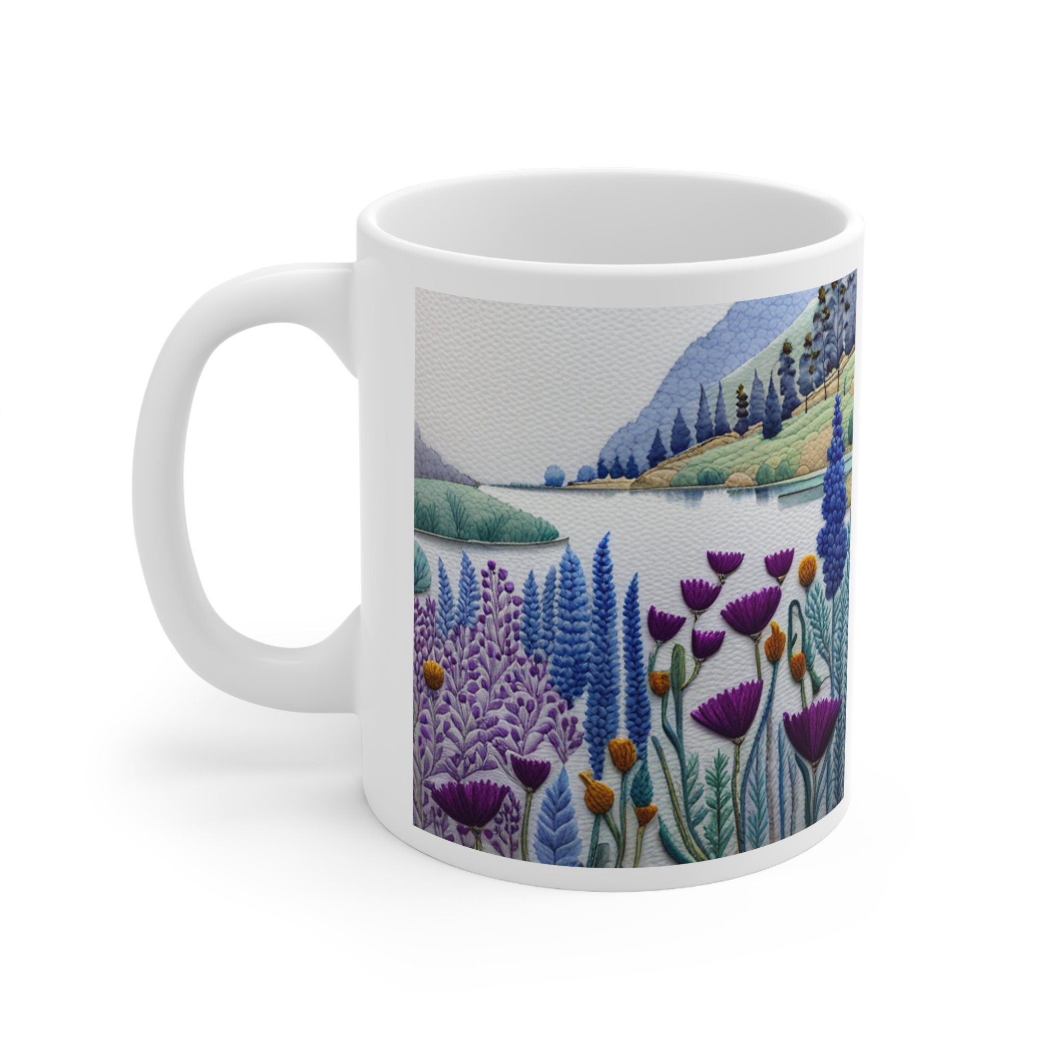 Boho Wildflowers Cottagecore Coffee Mug, Pressed Flowers Mug, Pastel ...
