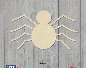 Halloween Spider Wood Cutouts | Baltic Birch Laser Cut Cartoon Spider | Cute Spider Silhouettes in Various Sizes