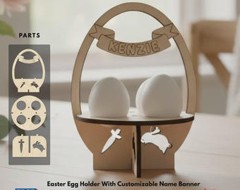 DIY Personalized Easter Egg Holder | Wooden Easter Decor with Custom Name