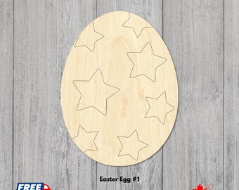 Laser Cut Baltic Birch Easter Egg | Unfinished DIY Craft Shape