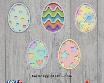 3D Layered Easter Egg Craft Kit Bundle