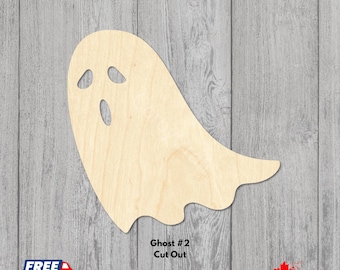 Laser Cut Ghost | Unfinished Baltic Birch Wood Craft Blank