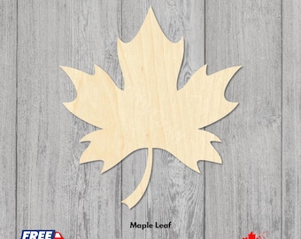 Laser Cut Baltic Birch Maple Leaf | Unfinished Wood Craft Shape