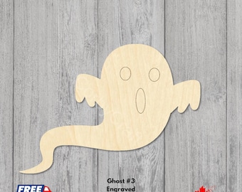 Halloween Ghost Wooden Cutouts | Laser Cut Blanks | Ghost Silhouettes in Various Sizes for Crafts