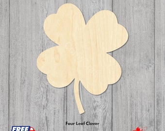 Laser Cut Four Leaf Clover | Baltic Birch Wood Cutout