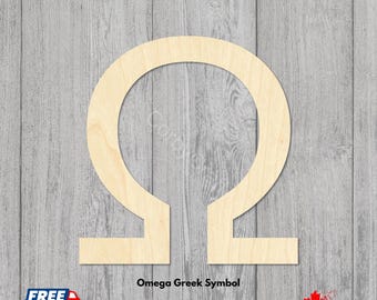 Baltic Birch Omega Symbol | Laser Cut Greek Letter for Crafts