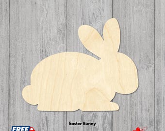 Easter Bunny Wooden Cutouts | Laser Cut Blanks | Bunny Silhouettes in Various Sizes for Crafts