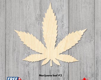 Laser Cut Marijuana Leaf Wood Shape | Baltic Birch Craft Supply