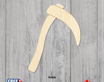 Laser Cut Wooden Sickle | Baltic Birch Halloween Craft Blank