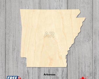 Houten uitsnijdingen staat Arkansas | Lasergesneden blanco's | Silhouetten uit Arkansas in verschillende maten om te knutselen