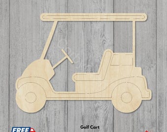 Golf Cart Wooden Craft Blanks | Baltic Birch Plywood Cutouts | Laser Cut Shapes for Signs