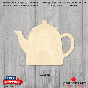 Laser Cut Teapot #2 | Baltic Birch Wood Craft Shape