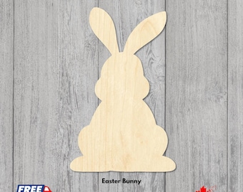 Easter Bunny Wooden Cutouts | Laser Cut Blanks | Bunny Silhouettes in Various Sizes for Crafts