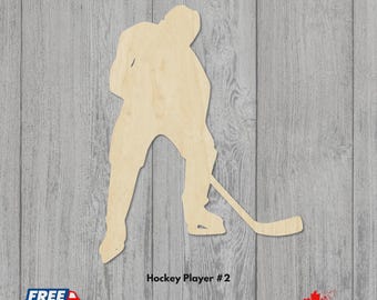 Wooden Hockey Player Craft Blanks | Laser Cut Baltic Birch Figure | Unfinished Ice Hockey Cutouts for DIY Projects