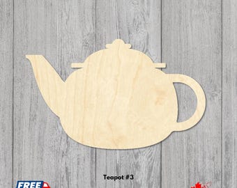 Laser Cut Teapot #3 | Baltic Birch Wood Craft Shape