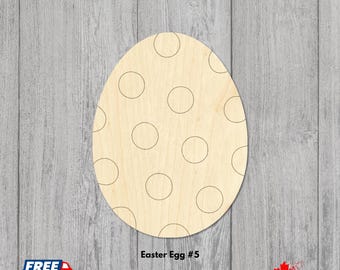 Wooden Easter #5 | Laser Cut Easter Egg Cutouts | Unfinished Spring Holiday Shapes for DIY Projects