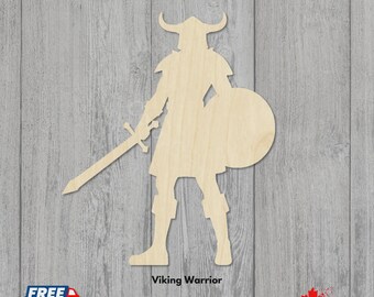 Viking Warrior Wooden Cutouts | Laser Cut Blanks | Viking Silhouettes in Various Sizes for Crafts and Signs