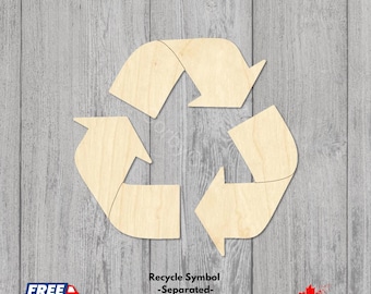 Laser Cut Recycle Symbol | Baltic Birch Wood Craft