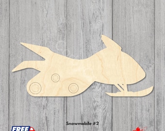 Laser Cut Baltic Birch Snowmobile Shape | Unfinished Wood Craft