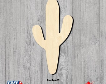 Unfinished Baltic Birch Cactus Shape - Laser Cut Wood Craft Supply