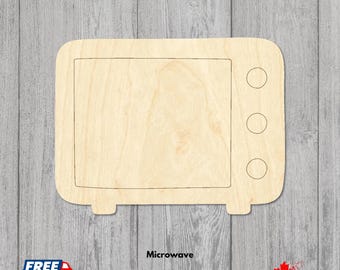 Microwave Wooden Cutouts | Laser Cut Blanks | Microwave Oven Silhouettes in Various Sizes for Crafts