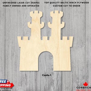 Découpe laser d'un château en bouleau de la Baltique | Fournitures pour loisirs créatifs en bois brut