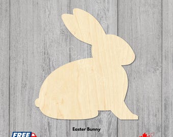 Easter Bunny Wooden Cutouts | Laser Cut Blanks | Bunny Silhouettes in Various Sizes for Crafts