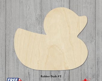 Rubber Duck #2 Laser Cut | Unfinished Wood Cutouts | Laser Cut Rubber Duck Shapes in Multiple Sizes for Signs and Crafts
