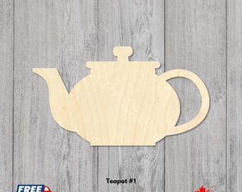 Laser Cut Teapot #1 | Unfinished Baltic Birch Wood Shape