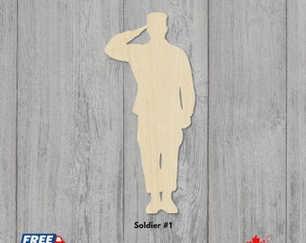 Soldier Laser Cut | Unfinished Baltic Birch Cutouts | Laser Cut Soldier Shapes in Multiple Sizes for Signs and Crafts | Blank laser cut wood