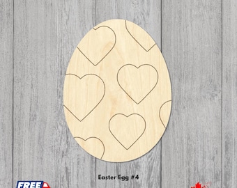 Wooden Easter #4 | Laser Cut Easter Egg Cutouts | Unfinished Spring Holiday Shapes for DIY Projects