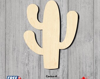 Unfinished Wood Cactus Shape - Baltic Birch Laser Cut Craft Supply