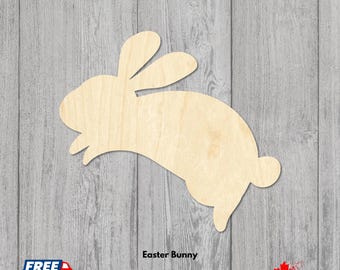 Easter Bunny Laser Cut | Unfinished Wood Cutouts | Laser Cut Easter Bunny Shapes in Multiple Sizes for Signs and Crafts