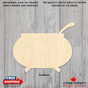 Wooden Witches Cauldron Craft Blanks | Laser Cut Cauldron Cutouts | Unfinished Halloween Witch Pot for DIY Projects